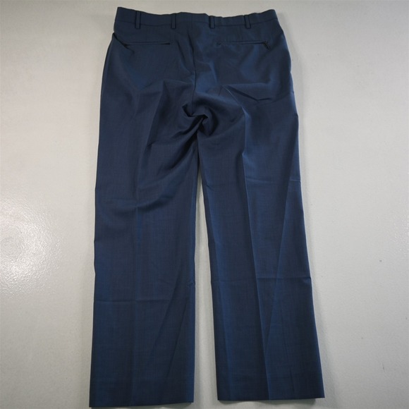 Hart Schaffner Marx 36x30 Blue 100% Wool‎ Zip Pocket Straight Mens Dress Pants - Picture 9 of 16